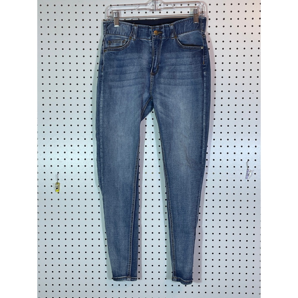 Venus Womens Medium Wash Elastic Waist Skinny Jeans Size 14 Pull On Denim